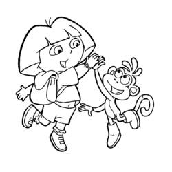 Dessin à colorier: Dora l'Exploratrice (Dessins Animés) #29862 - Coloriages à Imprimer Gratuits