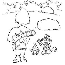 Dessin à colorier: Dora l'Exploratrice (Dessins Animés) #29870 - Coloriages à imprimer