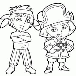 Dessin à colorier: Dora l'Exploratrice (Dessins Animés) #29881 - Coloriages à Imprimer Gratuits