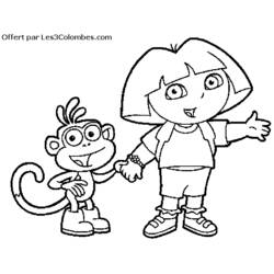 Dessin à colorier: Dora l'Exploratrice (Dessins Animés) #29883 - Coloriages à Imprimer Gratuits