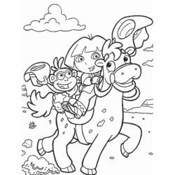 Dessin à colorier: Dora l'Exploratrice (Dessins Animés) #29905 - Coloriages à Imprimer Gratuits