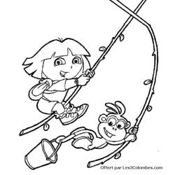 Dessin à colorier: Dora l'Exploratrice (Dessins Animés) #29923 - Coloriages à Imprimer Gratuits