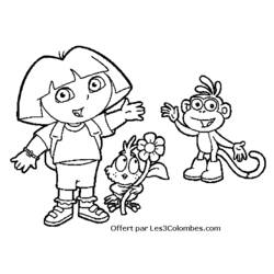 Dessin à colorier: Dora l'Exploratrice (Dessins Animés) #29949 - Coloriages à Imprimer Gratuits