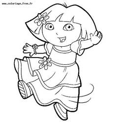 Dessin à colorier: Dora l'Exploratrice (Dessins Animés) #29963 - Coloriages à Imprimer Gratuits