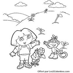 Dessin à colorier: Dora l'Exploratrice (Dessins Animés) #30005 - Coloriages à Imprimer Gratuits