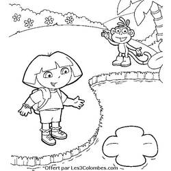 Dessin à colorier: Dora l'Exploratrice (Dessins Animés) #30013 - Coloriages à Imprimer Gratuits