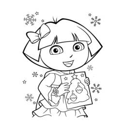 Dessin à colorier: Dora l'Exploratrice (Dessins Animés) #30020 - Coloriages à imprimer