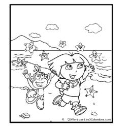 Dessin à colorier: Dora l'Exploratrice (Dessins Animés) #30039 - Coloriages à Imprimer Gratuits