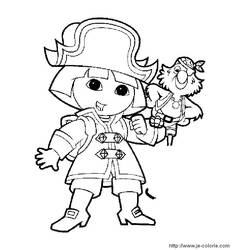 Dessin à colorier: Dora l'Exploratrice (Dessins Animés) #30049 - Coloriages à Imprimer Gratuits