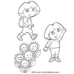 Dessin à colorier: Dora l'Exploratrice (Dessins Animés) #30062 - Coloriages à Imprimer Gratuits