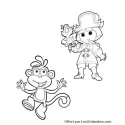 Dessin à colorier: Dora l'Exploratrice (Dessins Animés) #30065 - Coloriages à Imprimer Gratuits