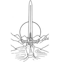 Dessins à colorier: Excalibur, l'épée magique - Coloriages à Imprimer