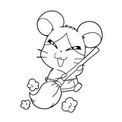 Dessin à colorier: Hamtaro (Dessins Animés) #40004 - Coloriages à Imprimer Gratuits