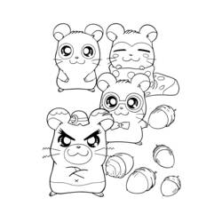 Dessin à colorier: Hamtaro (Dessins Animés) #40008 - Coloriages à Imprimer Gratuits