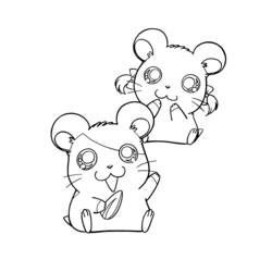 Dessin à colorier: Hamtaro (Dessins Animés) #40016 - Coloriages à Imprimer Gratuits