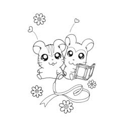 Dessin à colorier: Hamtaro (Dessins Animés) #40018 - Coloriages à Imprimer Gratuits