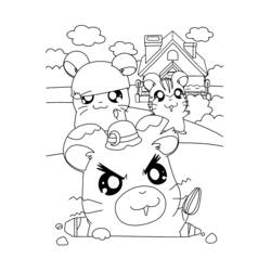 Dessin à colorier: Hamtaro (Dessins Animés) #40027 - Coloriages à Imprimer Gratuits