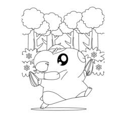 Dessin à colorier: Hamtaro (Dessins Animés) #40036 - Coloriages à Imprimer Gratuits