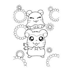 Dessin à colorier: Hamtaro (Dessins Animés) #40054 - Coloriages à Imprimer Gratuits