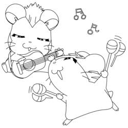 Dessin à colorier: Hamtaro (Dessins Animés) #40079 - Coloriages à Imprimer Gratuits