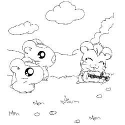 Dessin à colorier: Hamtaro (Dessins Animés) #40196 - Coloriages à Imprimer Gratuits