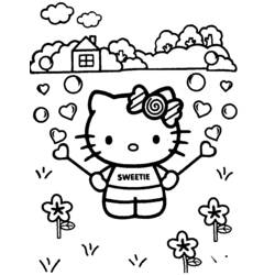 Dessin à colorier: Hello Kitty (Dessins Animés) #36792 - Coloriages à Imprimer Gratuits