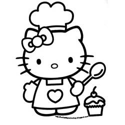 Dessin à colorier: Hello Kitty (Dessins Animés) #36805 - Coloriages à Imprimer Gratuits