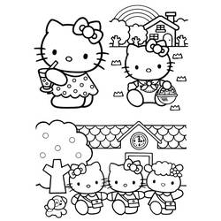 Dessin à colorier: Hello Kitty (Dessins Animés) #36877 - Coloriages à Imprimer Gratuits