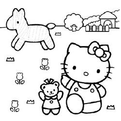 Dessin à colorier: Hello Kitty (Dessins Animés) #36892 - Coloriages à Imprimer Gratuits