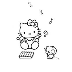 Dessin à colorier: Hello Kitty (Dessins Animés) #36972 - Coloriages à Imprimer Gratuits