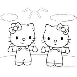 Dessin à colorier: Hello Kitty (Dessins Animés) #37010 - Coloriages à Imprimer Gratuits