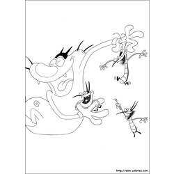 Dessin à colorier: Oggy et les Caffards (Dessins Animés) #37865 - Coloriages à imprimer
