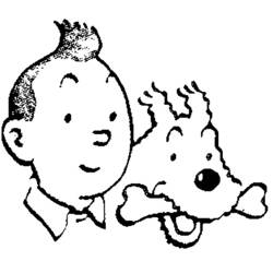Dessin à colorier: Tintin (Dessins Animés) #25712 - Coloriages à Imprimer Gratuits