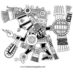 Dessin à colorier: Mythologie Aztèque (Dieux et Déesses) #111535 - Coloriages à imprimer