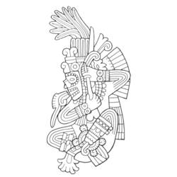 Dessin à colorier: Mythologie Aztèque (Dieux et Déesses) #111592 - Coloriages à imprimer