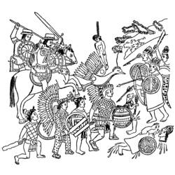 Dessin à colorier: Mythologie Aztèque (Dieux et Déesses) #111596 - Coloriages à imprimer