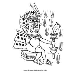 Dessin à colorier: Mythologie Aztèque (Dieux et Déesses) #111599 - Coloriages à Imprimer