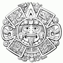 Dessin à colorier: Mythologie Aztèque (Dieux et Déesses) #111714 - Coloriages à imprimer