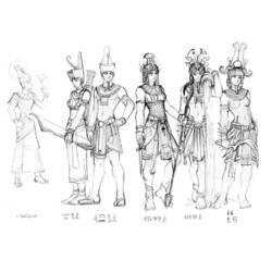 Dessin à colorier: Mythologie Égyptienne (Dieux et Déesses) #111270 - Coloriages à imprimer
