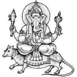 Dessin à colorier: Mythologie Hindou (Dieux et Déesses) #109249 - Coloriages à imprimer