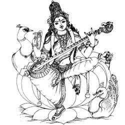 Dessin à colorier: Mythologie Hindou (Dieux et Déesses) #109261 - Coloriages à Imprimer Gratuits