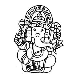 Dessin à colorier: Mythologie Hindou (Dieux et Déesses) #109316 - Coloriages à imprimer