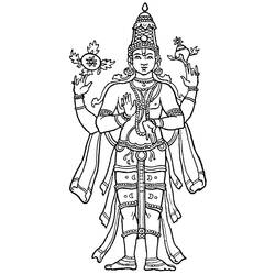 Dessin à colorier: Mythologie Hindou (Dieux et Déesses) #109424 - Coloriages à Imprimer Gratuits