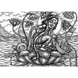 Dessin à colorier: Mythologie Hindou (Dieux et Déesses) #109497 - Coloriages à Imprimer Gratuits
