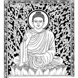 Dessin à colorier: Mythologie Hindou: Bouddha (Dieux et Déesses) #89504 - Coloriages à imprimer