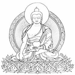 Dessin à colorier: Mythologie Hindou: Bouddha (Dieux et Déesses) #89505 - Coloriages à imprimer