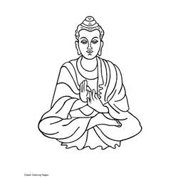 Dessin à colorier: Mythologie Hindou: Bouddha (Dieux et Déesses) #89506 - Coloriages à imprimer