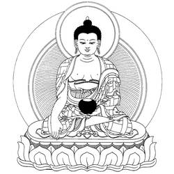 Dessin à colorier: Mythologie Hindou: Bouddha (Dieux et Déesses) #89512 - Coloriages à imprimer
