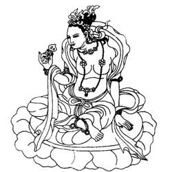 Dessin à colorier: Mythologie Hindou: Bouddha (Dieux et Déesses) #89513 - Coloriages à imprimer