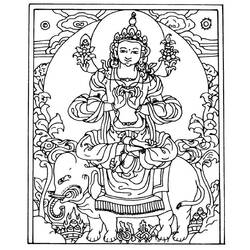 Dessin à colorier: Mythologie Hindou: Bouddha (Dieux et Déesses) #89516 - Coloriages à imprimer